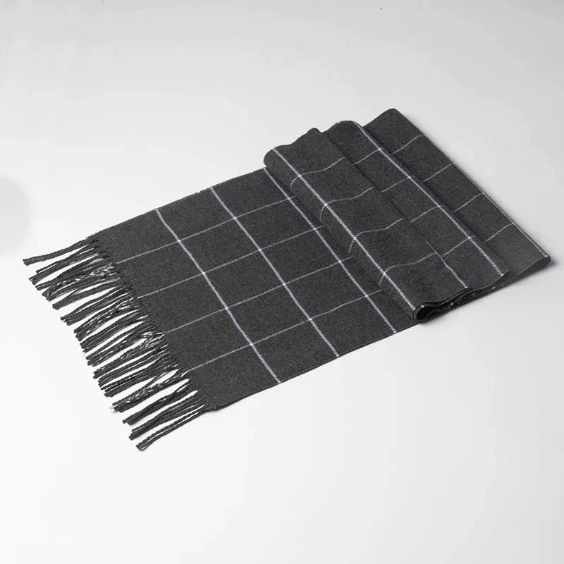 Écharpe Homme Hiver 2023 Cachemire Chaud Écharpes Décontractées Marque Designer Pashmina Foulard Pompon Châle d'Affaires