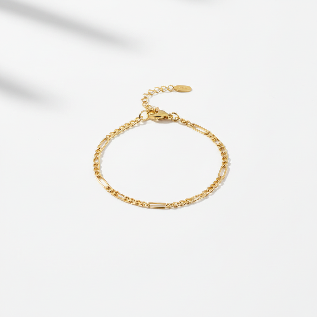 Non Tarnish Stainless Steel Bracelet Stackable for Women, Thin Herribone Chain Bracelet Waterproof Gold Plated Jewelry