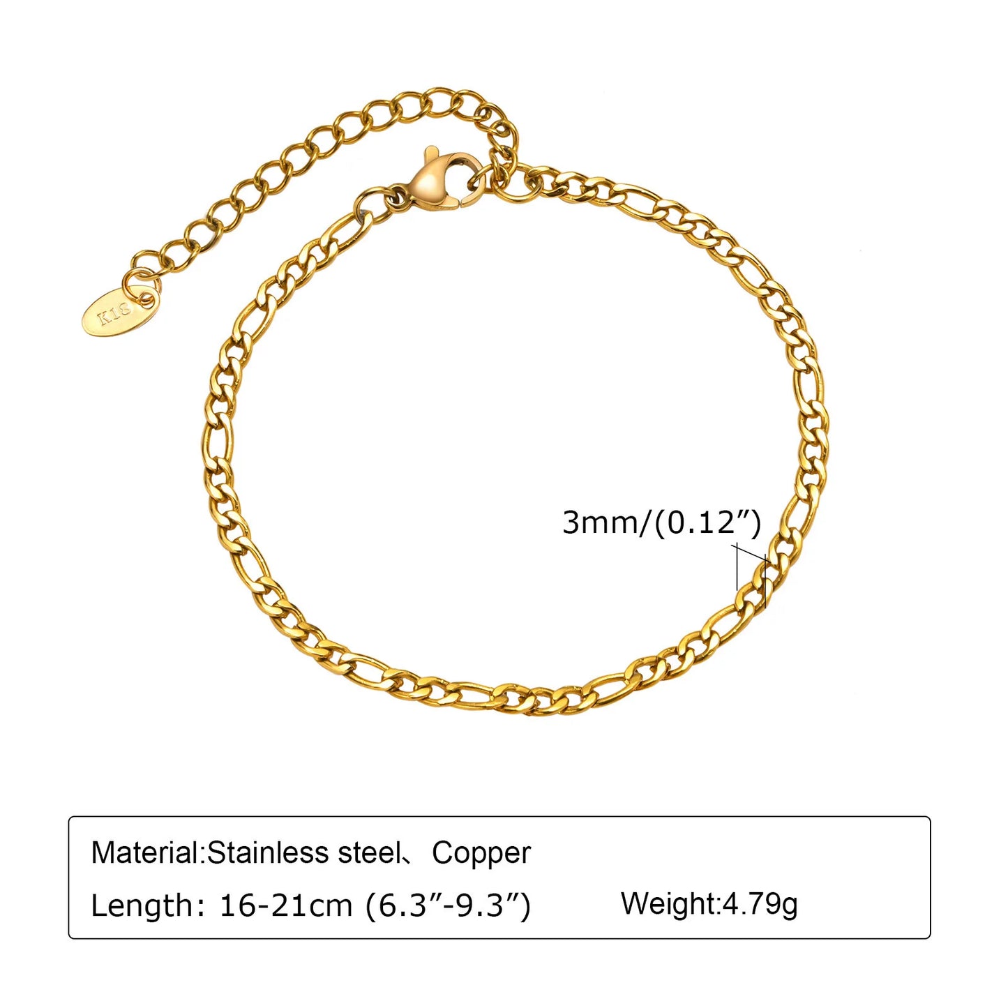 Non Tarnish Stainless Steel Bracelet Stackable for Women, Thin Herribone Chain Bracelet Waterproof Gold Plated Jewelry